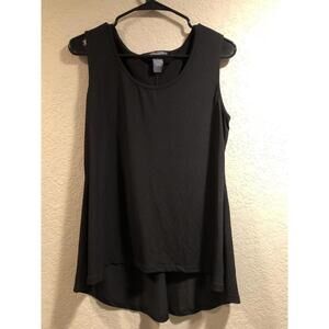 Chelsea & Theodore Black Tank Sleeveless Blouse Women's Size L